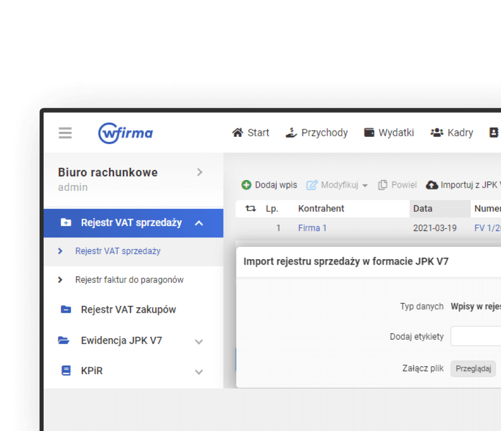 wFirma panel